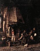 Interior of a Farmhouse with Skaters ag